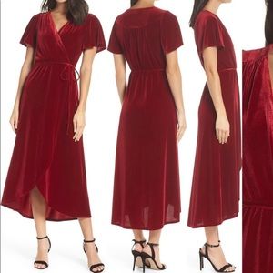 Chelsea 28 Red Velvet Wrap Mid Length Dress XXL